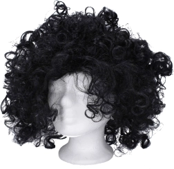 Black curly wig