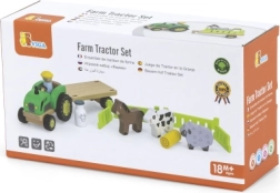 Viga Toys puidust traktor taluloomadega