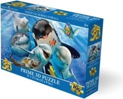 3D pusle naeratavad mereloomad 100 tükki