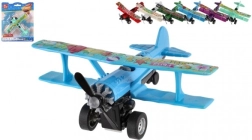 Tagasikeritav kahekordse tiivaga lennuk 10 × 11 cm, metall/plast – eri värvid