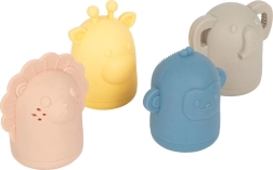 Laste veemänguasjade silikoonist komplekt small foot (lõvi, elevant, kaelkirjak, ahv)