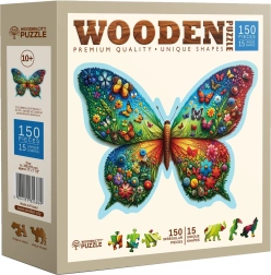 Wooden Puzzle Colorful Butterfly 150 Pieces