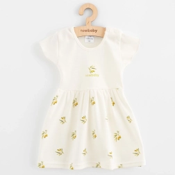 Baby dress made of organic cotton with short sleeves NEW BABY Olives