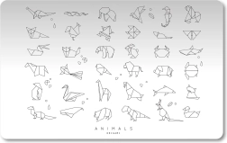 Polypropylene Desk Mat Origami Animals 60 × 45 cm