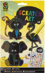 Creative Scratch-Off Animals Set with Stickers, 4 pcs
