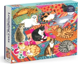 Galison Puzzle Lounging Cats 1000 Pieces