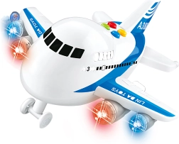 Hõõrdejõul töötav lennuk valgus- ja heliefektidega 22 cm