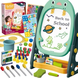 Double-sided magnetic board for drawing and learning numbers and letters