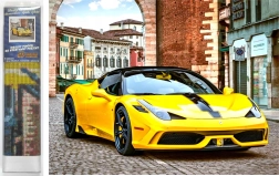 Teemanttikunst kollane sportauto 30 × 40 cm