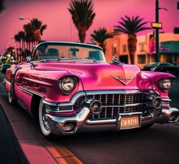 Teemandimaal "Cadillac Los Angeleses" 30 × 40 cm