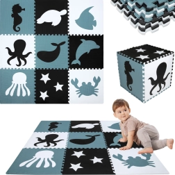 Suur XXLiselt 180 × 180 cm mänguvahtmatt – mereloomad HUMBI