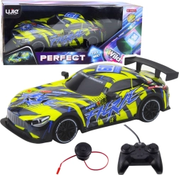 RC racing car with illuminated body – yellow