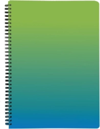 A4 Twin Wire PP Ombre Green Spiral Notebook