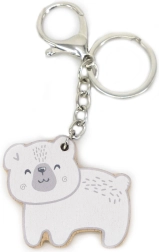 Viga PolarB wooden keychain white bear
