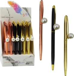 Metallist automaatne pastapliiats pärlviimistlusega, sinine tint 1,0 mm