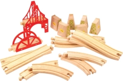 Puidust rongiraja sillakomplekt 18 osaga Bigjigs Rail