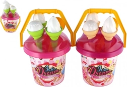 Liivakomplekt jäätis roosa ämber