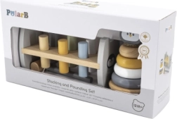 VIGA PolarB puidust püramiid ja haamer pingviiniga Montessori