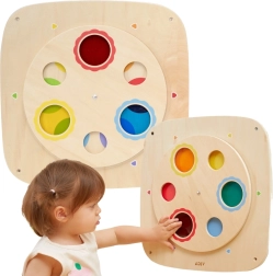 VIGA puidust seinale kinnitatav meelt arendav värvisegamistahvel