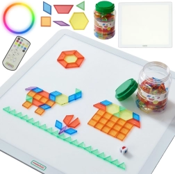 Värviline ruudukujuline LED-paneel MASTERKIDZ Montessori mosaiigiga 140 tk