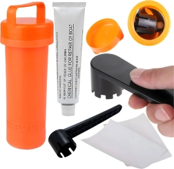 Paranduskomplekt SUPile, kajakile ja täispuhutavatele paatidele koos liimi, plaastrite ja ventiilivõtmega