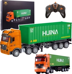 RC container semi-truck 1:18 HUINA with lights and sounds