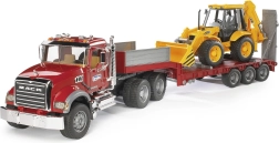 Bruder veoauto Mack haagise ja JCB 4CX laaduriga 1:16