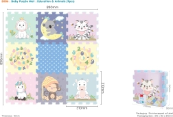 Pehme vahupusle loomadega 32 × 32 cm, 9 tükki