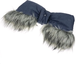2-in-1 stroller hand muff with faux fur New Baby blue
