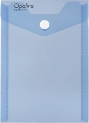 A6 Portrait Opaline Blue Snap-Button Document Wallet