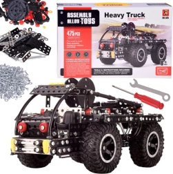 Metal construction kit off-road truck 475 parts with tools