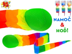 Water ball with rainbow streamer