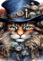 Teemantmaal steampunk-kass 30 × 40 cm