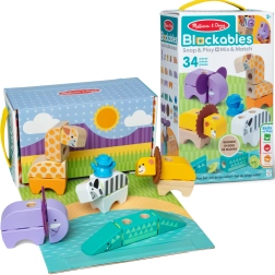 Puidust ehituskomplekt safari loomad 34 osa MELISSA & DOUG