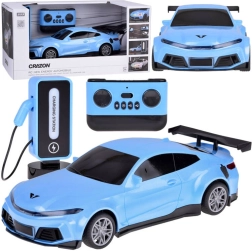 RC racing car with charging station and colorful lighting