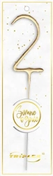 Priskav küünal number 2, 16,5 cm, kuldne