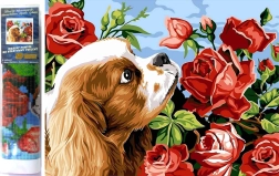 Teemantmaal – kavaljeer king charles’i spanjel 30 × 40 cm