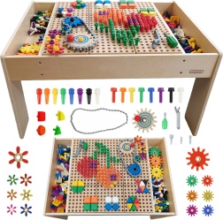 Masterkidz wooden educational STEM table with accessories