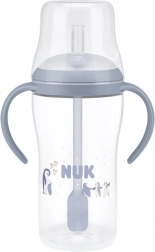 NUK Perfect Match õppimispudel silikoonist kõrrega PENGUIN 260 ml