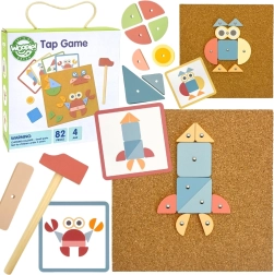 Puidust korgist naelapaneel WOOPIE GREEN, 82 osa, 20 mustrit