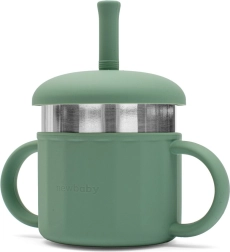 Silikoonist joogitops 2in1 New Baby roheline