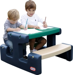 Sinakas-roheline laste piknikulaud Little Tikes aeda