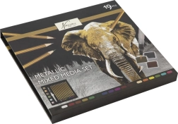 Grafix metalliline akvarellikomplekt pliiatsite ja värvidega 19 tk