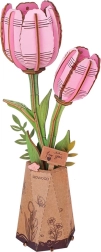 3D puidust kokkupandav roosa tulp