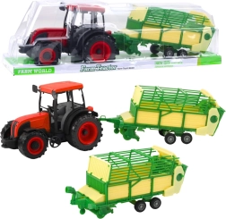 Laste traktor haagisega, punane 50 cm