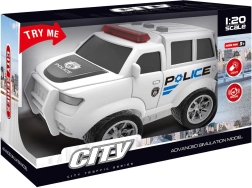 Friction-powered police car with light and sound effects, white 22.5 cm