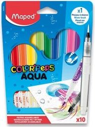 MAPED Color'Peps Aqua vildikad akvarelliefektiga, 10 värvi + veepintsel