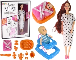 Pikkade juuste ja tarvikutega nukk lastele