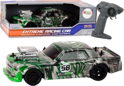 RC Car 1:16 with 2.4G, rubber wheels for drifting – green