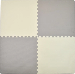 Humbi foam puzzle mat cream-gray 62 × 62 × 1 cm, 4 pcs